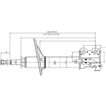 Стойка передняя TOYOTA COROLLA II / CORSA / CYNOS / STARLET / RAUM 94-03 лев. <b>SAT ST-48520-49096</b>