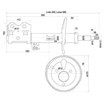 Стойка передняя TOYOTA PRIUS 03- лев. <b>SAT ST-48520-49575</b>