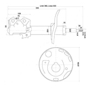 Стойка передняя TOYOTA COROLLA / AURIS / RUMION 07- лев. <b>SAT ST-48520-80144</b>