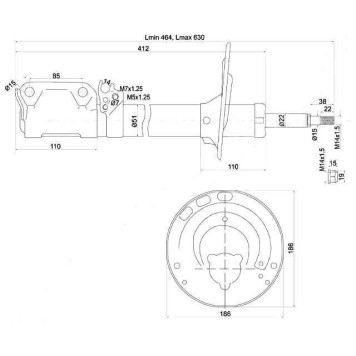 Стойка задняя TOYOTA CAMRY / WINDOM / LEXUS ES300 03-06 прав. (пружина бочка) <b>SAT ST-48530-80112</b>