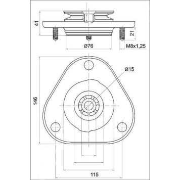 Опора передней стойки TOYOTA COROLLA / FIELDER / RUNX / ALLEX / SPACIO / VERSO / PRIUS / WILL VS / WISH 00- <b>SAT ST-48609-12420</b>