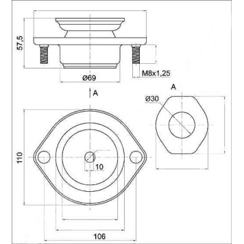 Опора передней стойки TOYOTA PASSO / DAIHATSU BOON 04- лев.=прав. <b>SAT ST-48609-B2030</b>