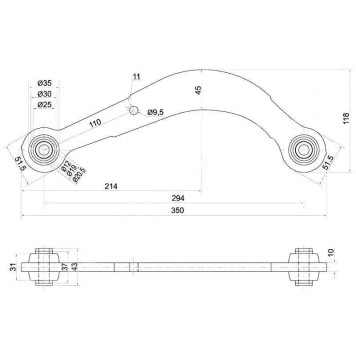 Тяга поперечная верхняя задняя 4WD TOYOTA COROLLA / RUNX / SPACIO / FIELDER 00-08 / SIENTA / VOLTZ / WISH 03- <b>SAT ST-48770-20010</b>