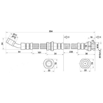 Шланг тормозной передний (Таиланд) SUZUKI ESCUDO / VITARA / X-90 88-98 прав. <b>SAT ST-51540-60A31</b>