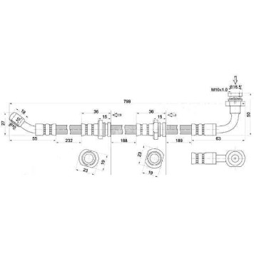 Шланг тормозной передний (Таиланд) SUZUKI ESCUDO / VITARA / X-90 88-98 лев. <b>SAT ST-51550-60A31</b>