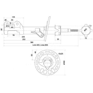 Стойка передняя HONDA FIT / ARIA / MOBILIO 01- прав. <b>SAT ST-51605-SAA-033</b>