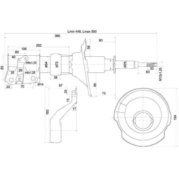 Стойка передняя (болт D-14) HONDA STREAM 00-06 лев. <b>SAT ST-51606-S7A-N06</b>