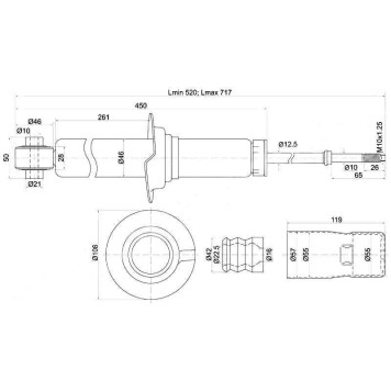 Стойка задняя HONDA ACCORD / WAGON 97-03 лев.=прав. <b>SAT ST-52611-S1A-G21</b>