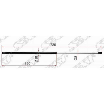 Амортизатор капота TOYOTA CAMRY ACV40 06- <b>SAT ST-53440-06060</b>