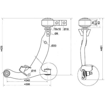 Рычаг нижний с шаров. NISSAN TEANA 03-08 прав. <b>SAT ST-54500-9W20C</b>