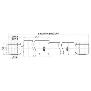 Амортизатор задний KIA BONGO III / HYUNDAI PORTER 4WD 04- <b>SAT ST-55300-4E400</b>