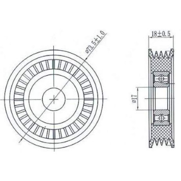 Натяжной ролик приводного ремня SUBARU FORESTER (SF / G) 2,0-2,5 / IMPREZA (GC / D) 1,6-2,5 / LEGACY II-IV 2,0-2 <b>SAT ST-73131-AC000</b>