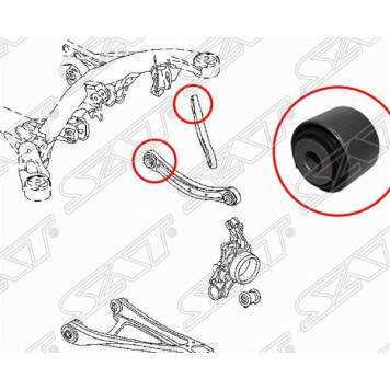 Сайлентблок заднего поперечного рычага (внутр) AUDI Q7 06-15 / VOLKSWAGEN TOUAREG 03- <b>SAT ST-7L0505398B</b>