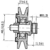 Ролик натяжителя кондиционера TOYOTA 1KZ / 2L / 3L / 5L / 1B / 15B / 3B / 1FZ <b>SAT ST-88440-60050</b>