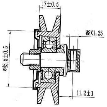 Ролик натяжителя кондиционера TOYOTA 1KZ / 2L / 3L / 5L / 1B / 15B / 3B / 1FZ <b>SAT ST-88440-60050</b>