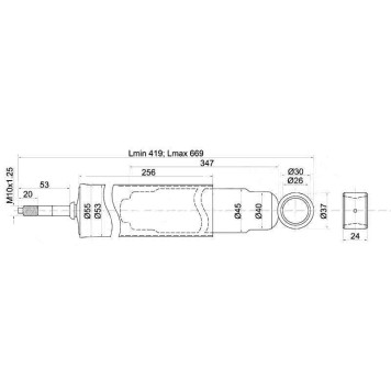 Амортизатор FR ISUZU ELF 150 / 250 / TL# / KT / NKS58 / NHR54 / 55 / NKR55 / LONG (RIGID) / 57 / DUNA #U7# / 8# / 9# 86- <b>SAT ST-8-97107-985-0</b>