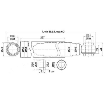 Амортизатор RR ISUZU ELF 250 / NKR LONG (Rigid) / NPR66 / NQR71 / 75 / ISUZU TRUCK 4BE1 86-97 лев.=прав. <b>SAT ST-8-97253-651-0</b>