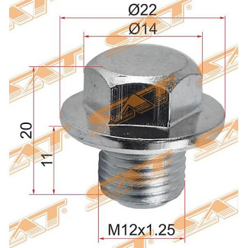 Пробка сливная TOYOTA MANY <b>SAT ST-90341-12012</b>