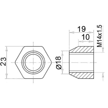 Гайка колесная задн. прав. TOYOTA DYNA / TOYOACE G15 / HIACE 85-95 <b>SAT ST-90942-01004</b>