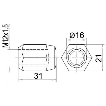 Гайка колесная никелированная TOYOTA <b>SAT ST-90942-01021</b>