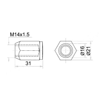 Гайка колесная конус TOYOTA DYNA150 / TOYOACE G15 / LAND CRUISER 100 / 200 / TUNDRA <b>SAT ST-90942-01101</b>