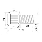 Шпилька ступицы TOYOTA DYNA 150 / 200 / TOYOACE G15 / 25 <b>SAT ST-90942-02062</b>