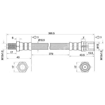 Шланг тормозной перед (Таиланд) TOYOTA DYNA 200 / TOYOACE G25 77-02 / RR LITE / TOWN / MASTERACE 88-99 лев.=прав. <b>SAT ST-90947-02492</b>