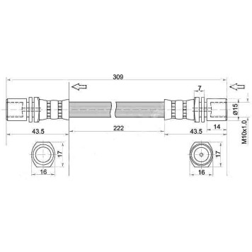 Шланг тормозной задний (Таиланд) TOYOTA COROLLA / SPRINTER 87-93 / CARIB 90-95 лев.=прав. <b>SAT ST-90947-02558</b>