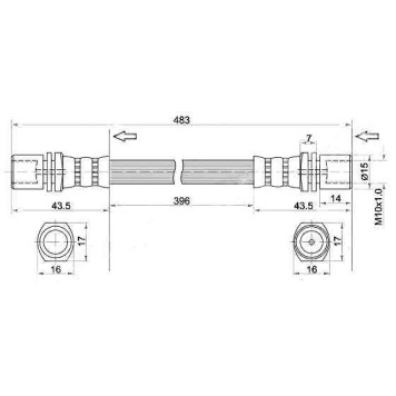 Шланг тормозной передний (Таиланд) TOYOTA HILUX / 4RUNNER 79-95 лев.=прав. <b>SAT ST-90947-02583</b>
