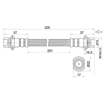 Шланг тормозной задний (Таиланд) TOYOTA RAV4 94-00 лев.=прав. <b>SAT ST-90947-02780</b>