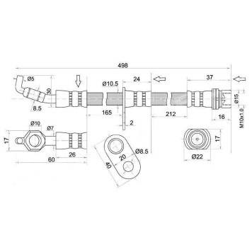 Шланг тормозной передний (Таиланд) TOYOTA RAV4 94-00 / задн. CALDINA / CARINA / CORONA 4WD 92- прав. <b>SAT ST-90947-02781</b>