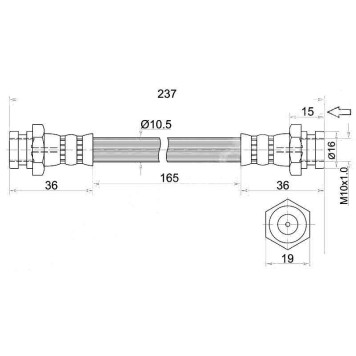 Шланг тормозной передний (Таиланд) TOYOTA LAND CRUISER 92-98 лев.=прав. промежуточный <b>SAT ST-90947-02817</b>