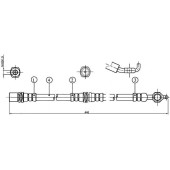 Шланг тормозной передний (Таиланд) TOYOTA GRANVIA / GRAND / REGIUS / TOURING HIACE 95- <b>SAT ST-90947-02829</b>