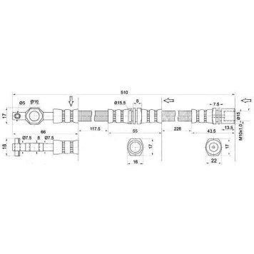 Шланг тормозной передний (Таиланд) TOYOTA CARINA ED / CELICA / CORONA EXIV / CURREN 95-98 лев.=прав. <b>SAT ST-90947-02847</b>