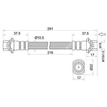 Шланг тормозной передний (Таиланд) TOYOTA HILUX SURF / LAND CRUISER PRADO 95-02 / COROLLA / LVN / TRN GT +AB <b>SAT ST-90947-02862</b>