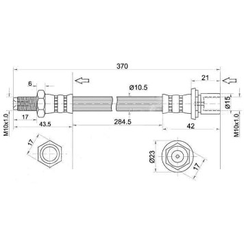 Шланг тормозной задний (Таиланд) TOYOTA HILUX / 4RUNNER / LAND CRUISER PRADO 89-02 промежуточный <b>SAT ST-90947-02869</b>