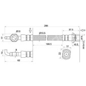 Шланг тормозной передний (Таиланд) TOYOTA LITE / TOWNACE NOAH 2WD 96-98 лев.=прав. <b>SAT ST-90947-02904</b>