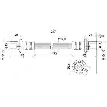 Шланг тормозной задний (Таиланд) NISSAN MARCH 92-02 / TOYOTA CROWN / MAJESTA 89-01 лев.=прав. <b>SAT ST-90947-02974</b>