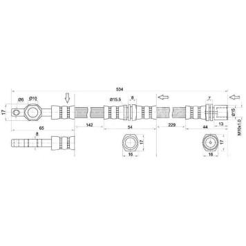 Шланг тормозной передний (Таиланд) TOYOTA CROWN / MAJESTA 87-01 лев.=прав. <b>SAT ST-90947-02976</b>