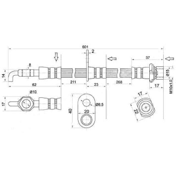 Шланг тормозной передний (Таиланд) TOYOTA CELICA 99-06 прав. <b>SAT ST-90947-02C23</b>