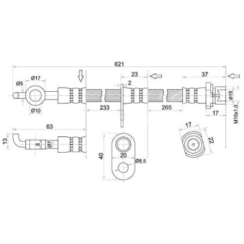 Шланг тормозной передний (Таиланд) TOYOTA COROLLA / SPACIO / RUNX / IPSUM / NOAH / VOXY / PREMIO 00- прав. <b>SAT ST-90947-02C47</b>