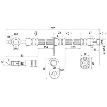 Шланг тормозной передний (Таиланд) TOYOTA COROLLA / SPACIO / RUNX / IPSUM / NOAH / VOXY / PREMIO 00- лев. <b>SAT ST-90947-02C48</b>
