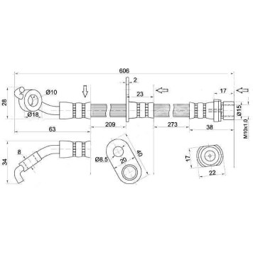 Шланг тормозной передний (Таиланд) TOYOTA RAV4 00-05 прав. <b>SAT ST-90947-02C54</b>