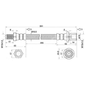 Шланг тормозной задний (Таиланд) TOYOTA 4RUNNER / HILUX SURF / LAND CRUISER PRADO 00-02 промежуточный <b>SAT ST-90947-02C59</b>
