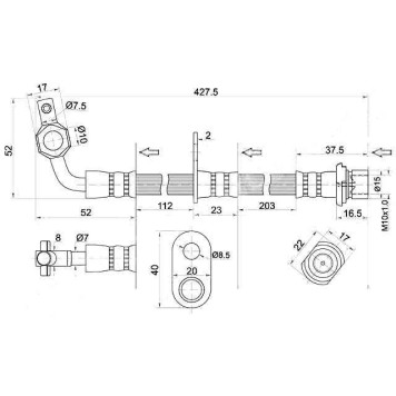 Шланг тормозной передний (Таиланд) TOYOTA LAND CRUISER / LEXUS LX470 98- лев. <b>SAT ST-90947-02F29</b>
