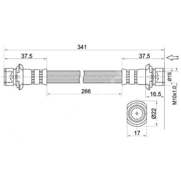 Шланг тормозной задний (Таиланд) TOYOTA LAND CRUISER 200 / LEXUS LX570 07- прав. <b>SAT ST-90947-02F40</b>