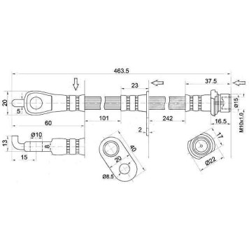 Шланг тормозной передний (Таиланд) TOYOTA LAND CRUISER 200 / LEXUS LX570 07- лев. <b>SAT ST-90947-02F43</b>