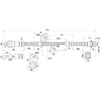 Шланг тормозной передний (Таиланд) TOYOTA RAV4 05- прав. <b>SAT ST-90947-02F49</b>