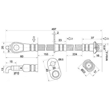 Шланг тормозной передний (Таиланд) TOYOTA CAMRY / LEXUS ES240 / 350 06- лев. <b>SAT ST-90947-02F59</b>