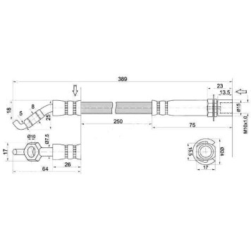 Шланг тормозной задний (Таиланд) TOYOTA ARISTO / CROWN MAJESTA / SOARER / LEXUS GS300 / 400 / 430 / SC430 97- лев. <b>SAT ST-90947-02F69</b>